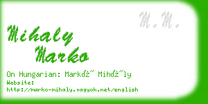 mihaly marko business card